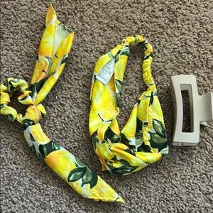 Lemon Print Hair Accessories Set